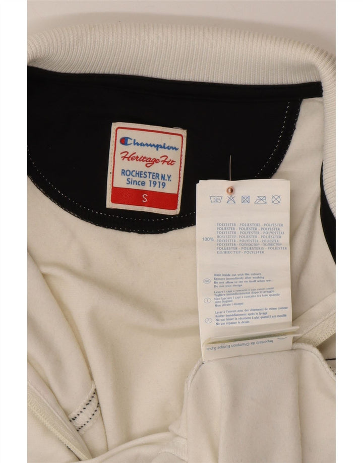 CHAMPION Womens Heritage Fit Tracksuit Top Jacket UK 10 Small White