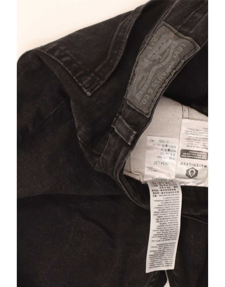 Levi's Herren Slim Jeans W34 L30 Schwarze Baumwolle