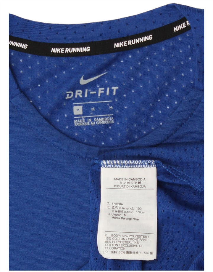 Nike Herren Dri Fit T-Shirt Top Mittelblaues Polyester