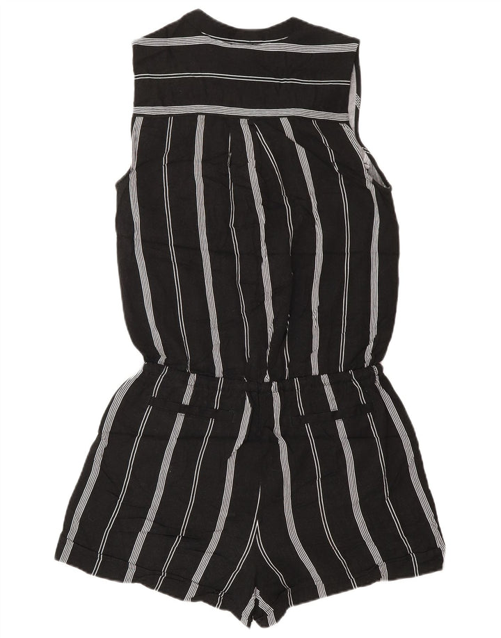 Mossimo Damen Ärmelloser Playsuit UK 6 XS Schwarz gestreift Rayon
