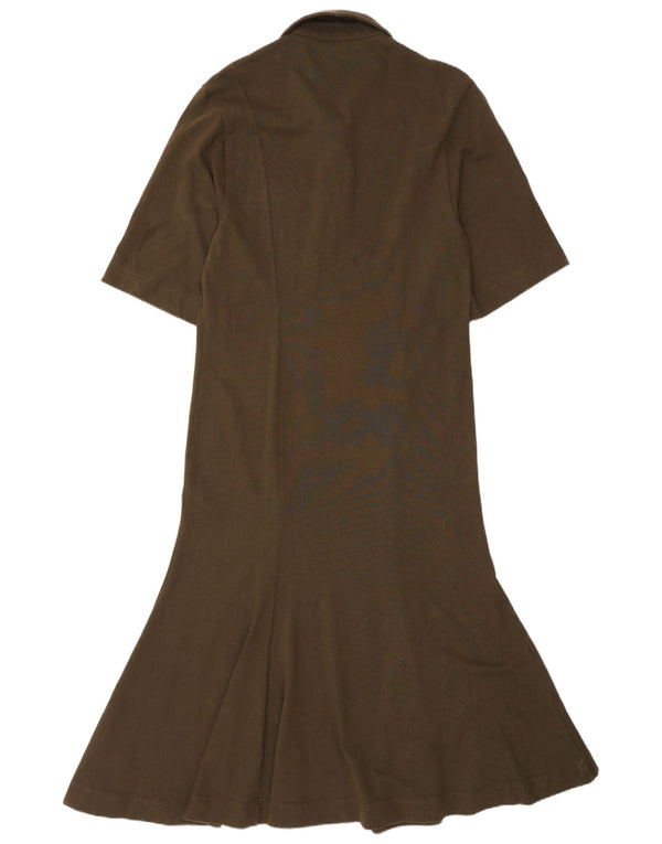 Cos Maxi-Polokleid für Damen, UK 10, Größe S, Khaki, Baumwolle