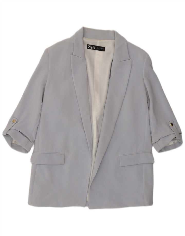 Zara Damen-Blazer mit 3/4-Ärmeln, offen, Gr. 40, Blau