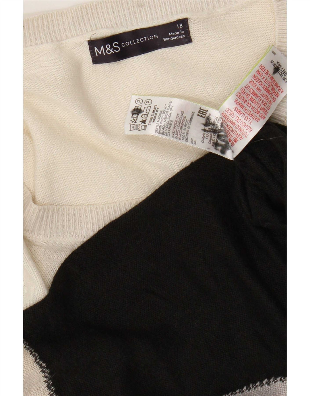 Marks & Spencer Damen-Pullover mit U-Boot-Ausschnitt, Gr. 18, XL, Mehrfarbig