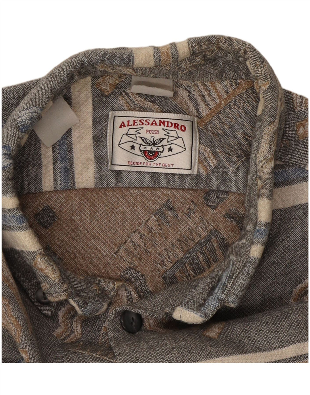 Vintage Herren Flanellhemd groß grau gestreift