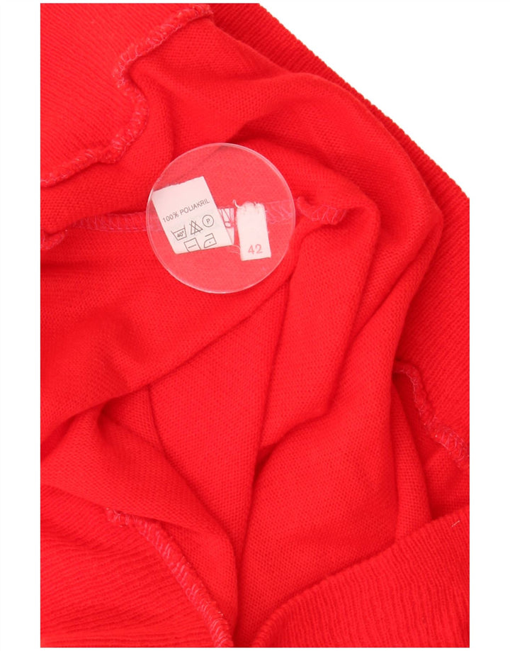 Vintage Damen Rollkragenpullover Pullover IT 42 Mittelrotes Polyacryl