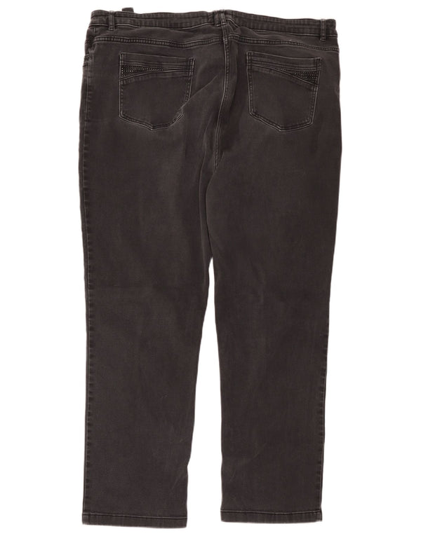 Marks & Spencer Damen Straight Jeans UK 24 4XL W40 L28 Schwarze Baumwolle