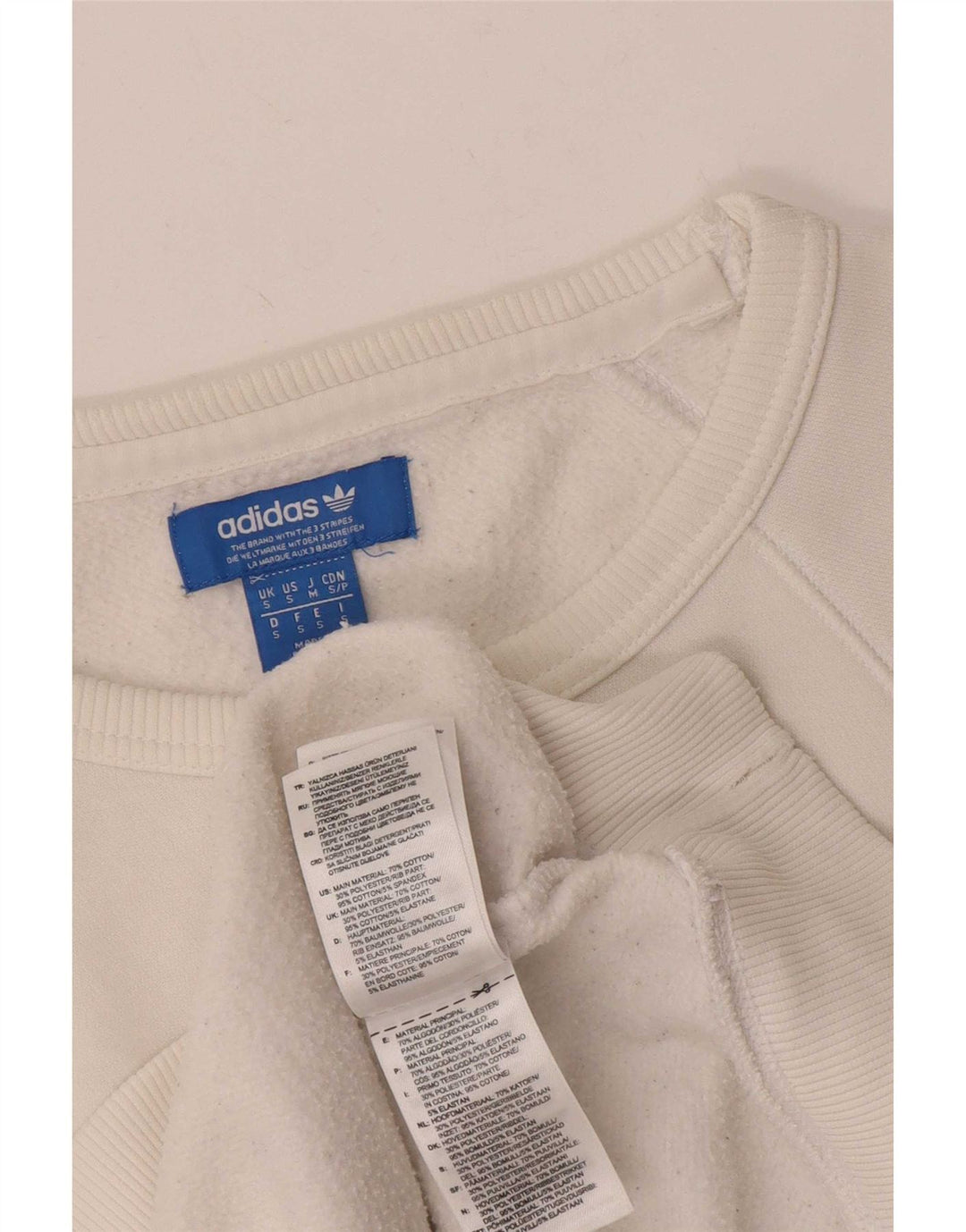 Adidas Herren Grafik-Sweatshirt-Pullover, klein, weiße Baumwolle