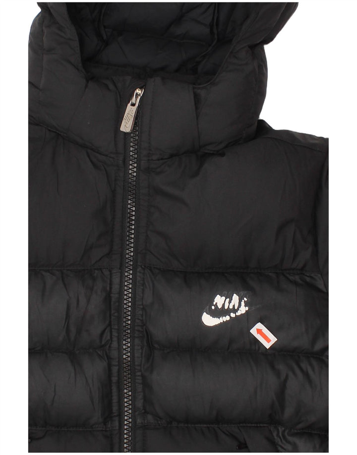 NIKE Wattierte Jacke mit Kapuze für Jungen, 5–6 Jahre, Mittelschwarzes Polyester