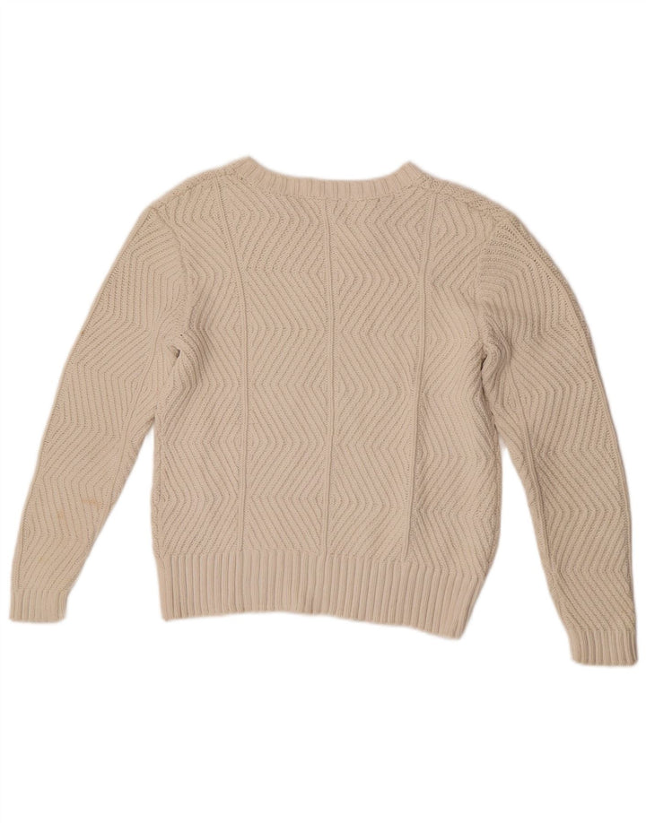 Marks & Spencer Damen-Pullover mit V-Ausschnitt, Gr. 10, Größe S, gebrochenes Weiß