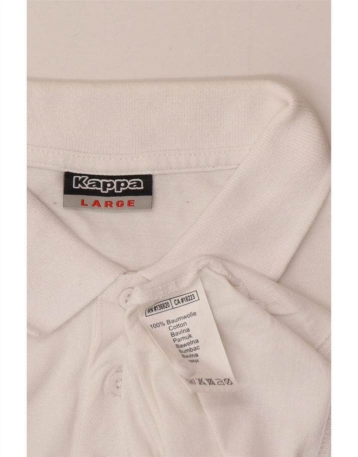 Kappa Herren-Poloshirt, groß, weiße Baumwolle
