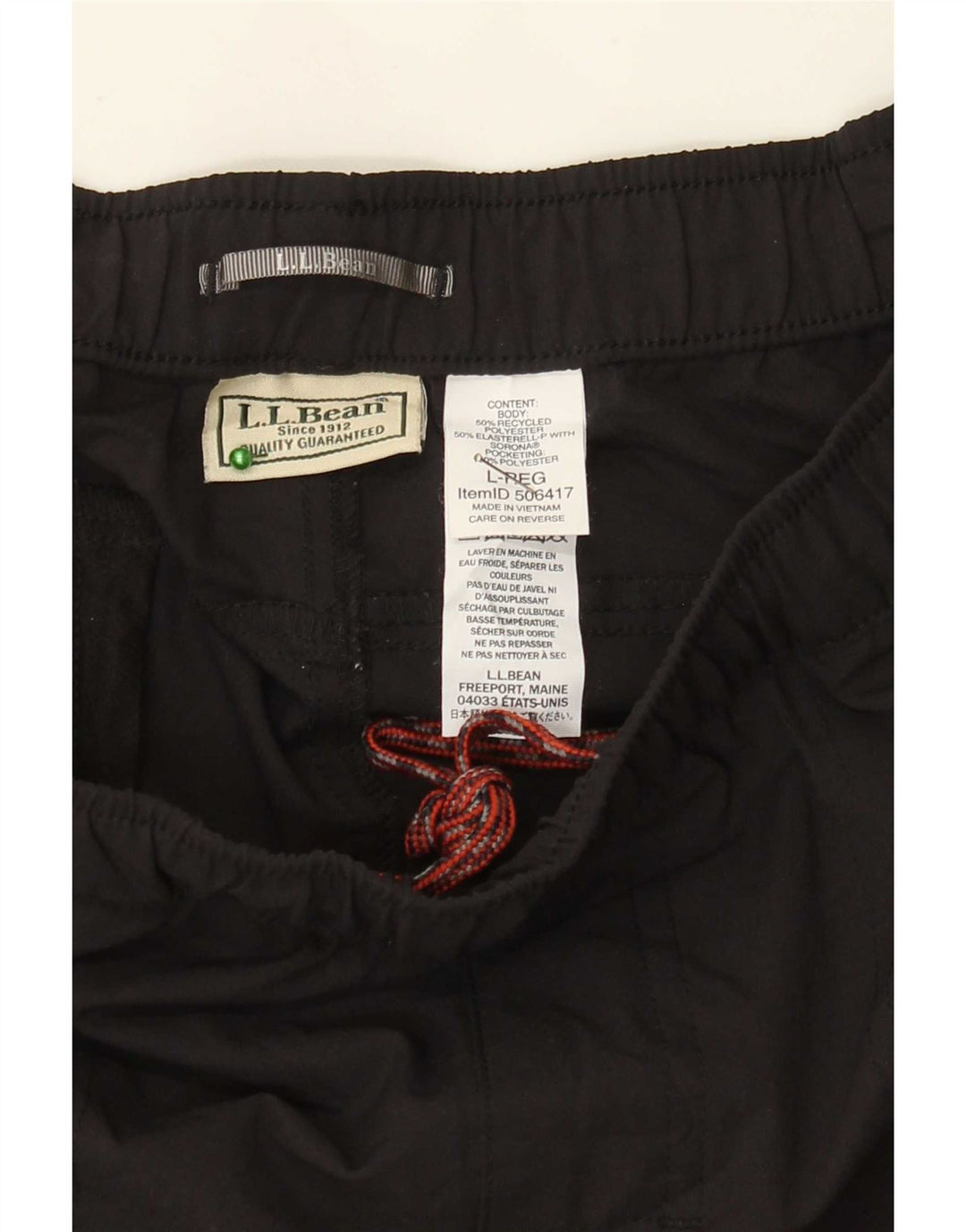 L.L.Bean Herren-Trainingshose, Größe L, Schwarz, Polyester