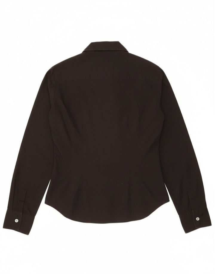 BENETTON Womens Shirt UK 10 Small Black Cotton