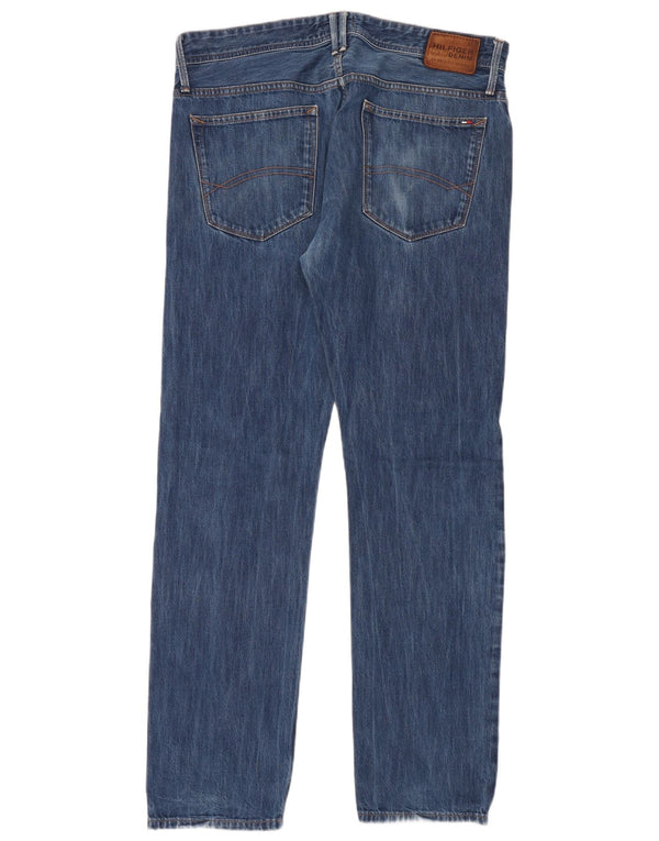 TOMMY HILFIGER Herren Straight Jeans W36 L34 Blaue Baumwolle