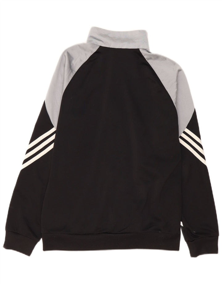 Adidas Jungen-Trainingsanzug, Top-Jacke, 13–14 Jahre, XL, schwarzes Farbblock-Polyester