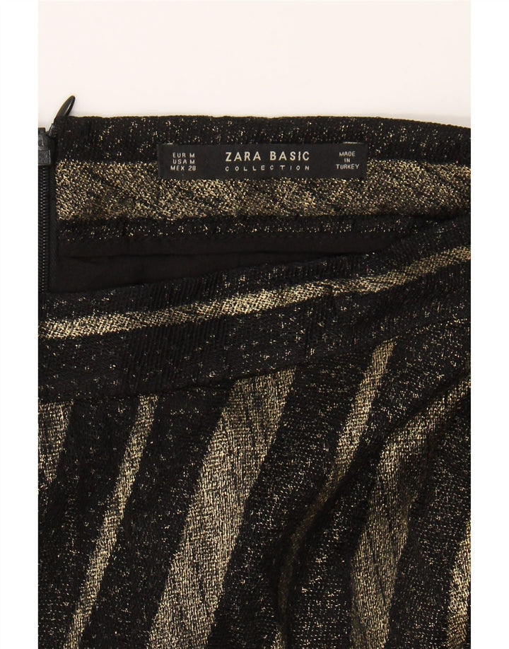 ZARA Womens A-Line Skirt Medium W28  Black Striped Polyester Vintage Zara and Second-Hand Zara from Messina Hembry 