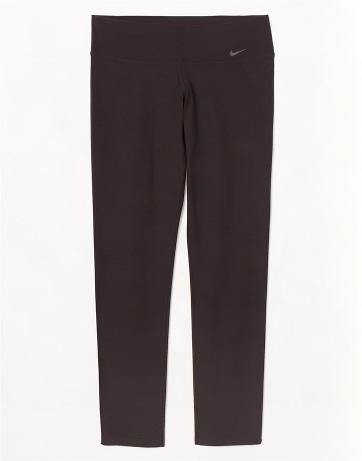 Nike Damen Dri Fit Capri Leggings UK 14 Large Schwarz Polyester