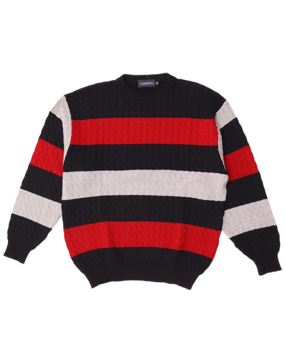 GILBERTO Herren-Pullover mit Rundhalsausschnitt, mittelgroß, mehrfarbig, Farbblock