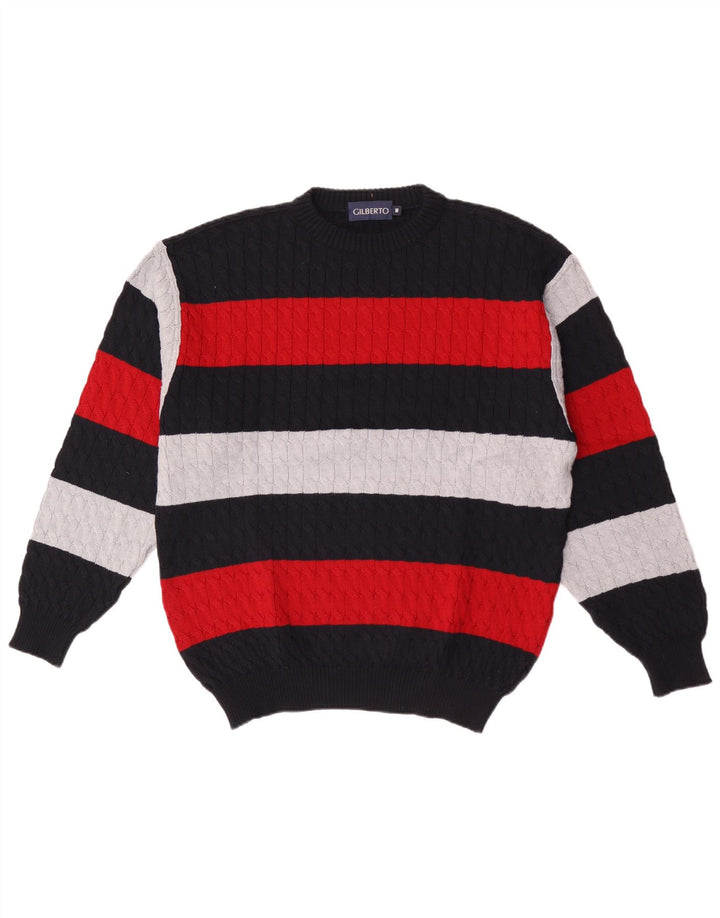 GILBERTO Herren-Pullover mit Rundhalsausschnitt, mittelgroß, mehrfarbig, Farbblock