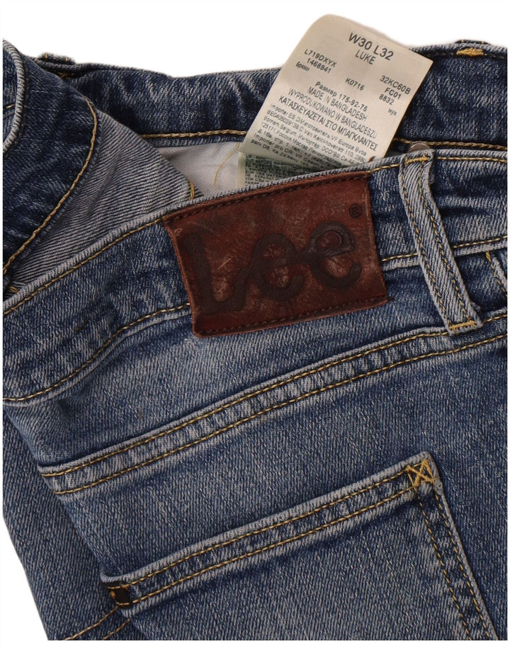 Lee Herren Luke Slim Jeans W30 L32 Marineblau Baumwolle