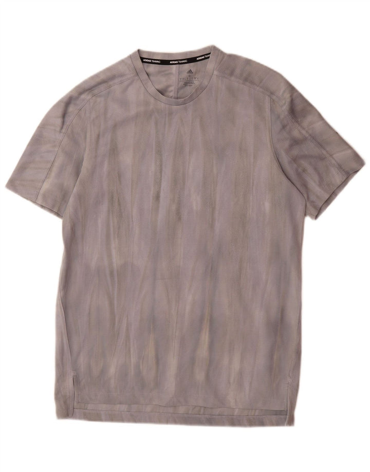 Adidas Herren Aeroready Graphic T-Shirt Top Small Graues Batik-Polyester