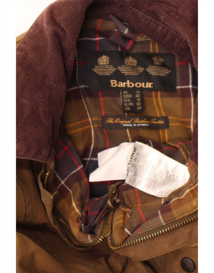 Barbour Damenjacke aus gewachster Baumwolle, UK 14, Größe L, Braun