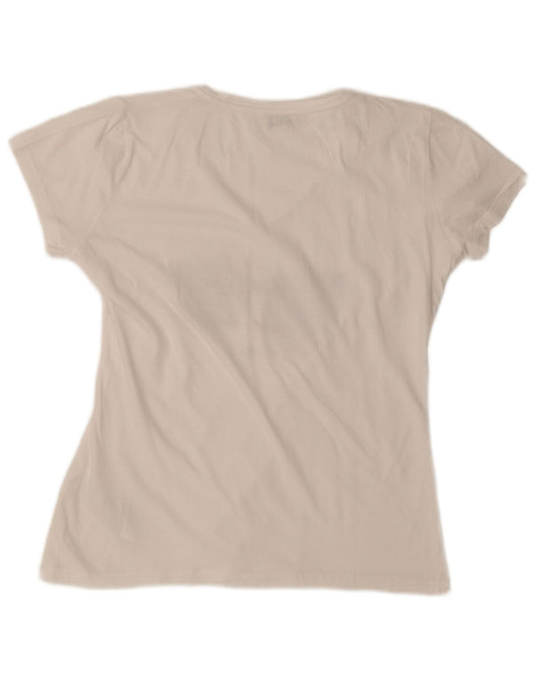 Liu Jo Damen Grafik-T-Shirt-Oberteil UK 16 Large Weiße Baumwolle