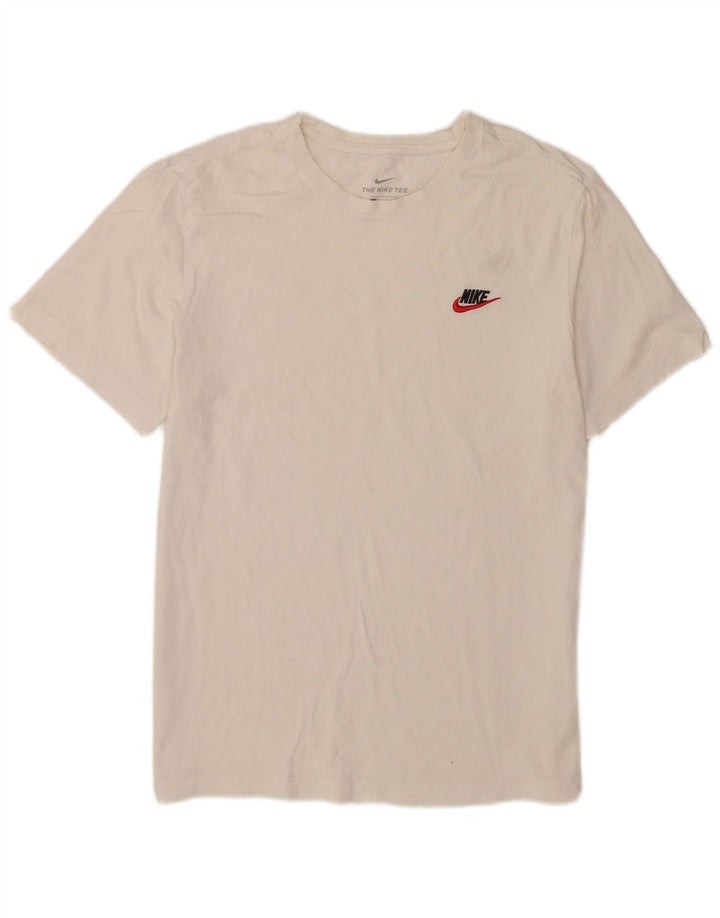 Nike Herren T-Shirt Top aus mittelweißer Baumwolle
