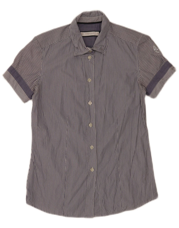 North Sails Damen Kurzarmhemd UK 10 Small Blue Nadelstreifen Baumwolle