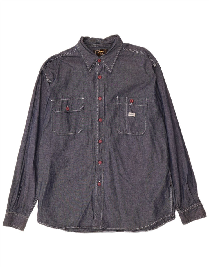 LEE Herrenhemd XL Marineblau aus Baumwolle