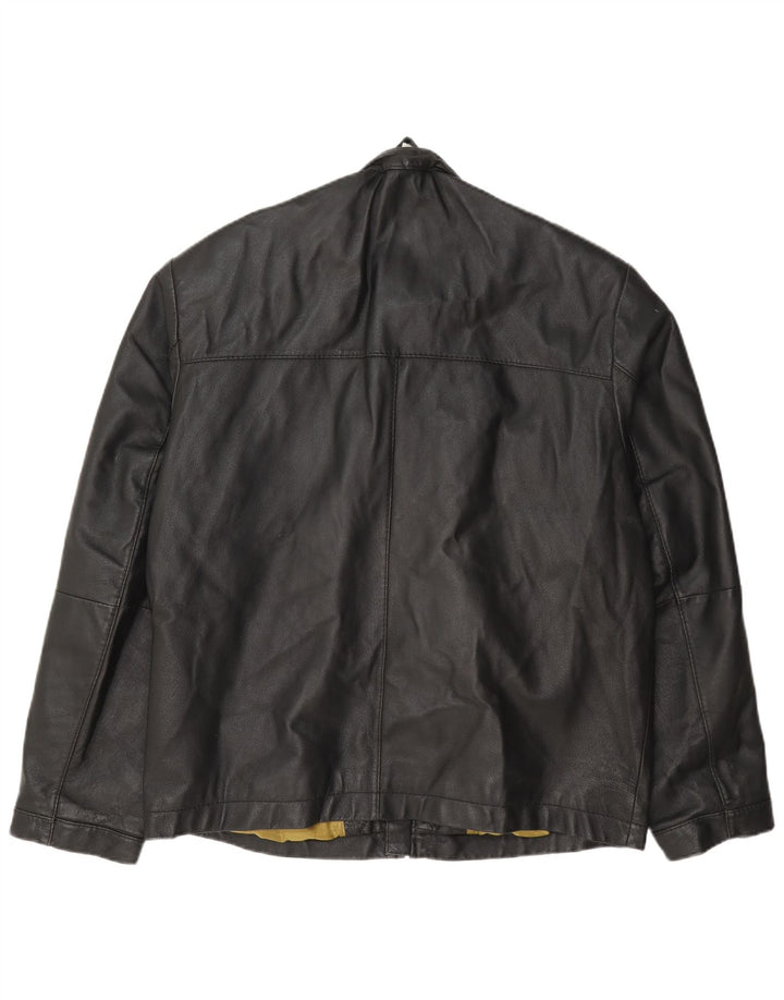 Pierre Cardin Herren Bomber-Lederjacke UK 40 Large Schwarz