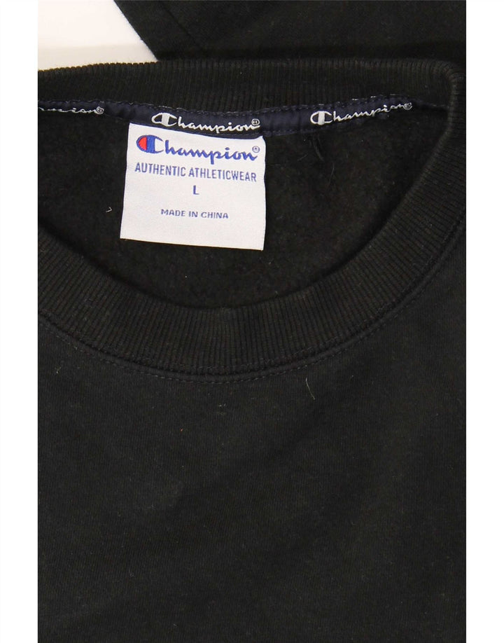 Champion Herren-Sweatshirt mit Grafik, groß, aus schwarzer Baumwolle