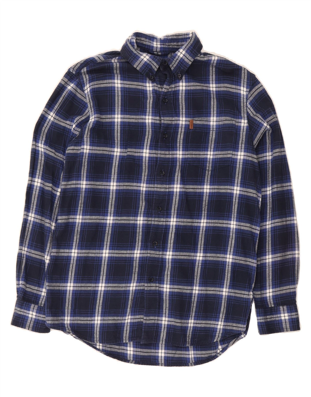 CHAPS Mens Flannel Shirt Medium Navy Blue Check Cotton Vintage Chaps and Second-Hand Chaps from Messina Hembry 