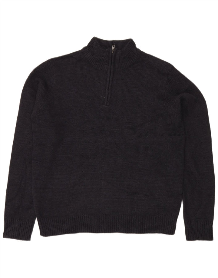 French Connection Herren-Pullover mit Reißverschluss am Hals, groß, Marineblau, Acryl