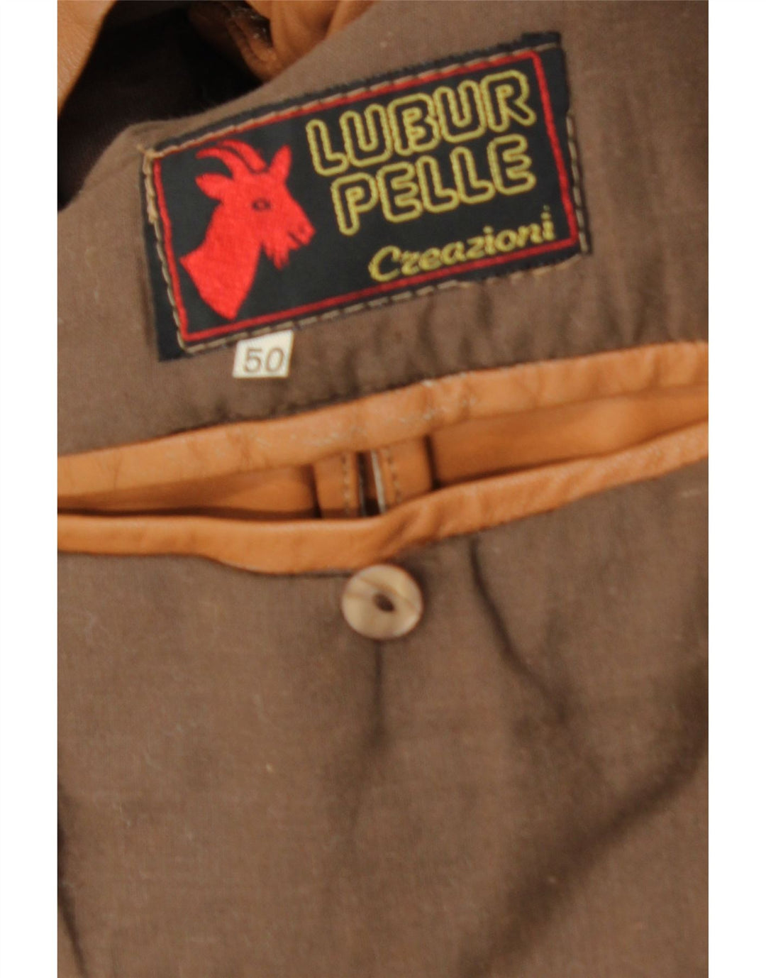 Vintage Herren Ledermantel IT 50 großes braunes Leder