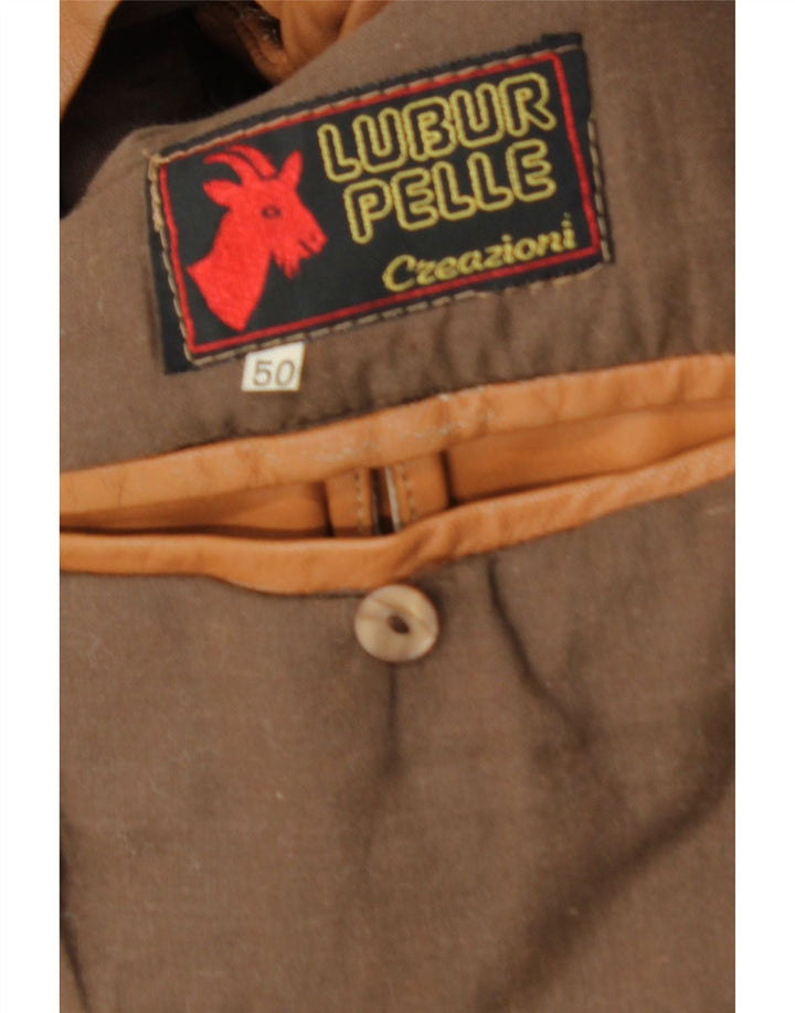 Vintage Herren Ledermantel IT 50 großes braunes Leder