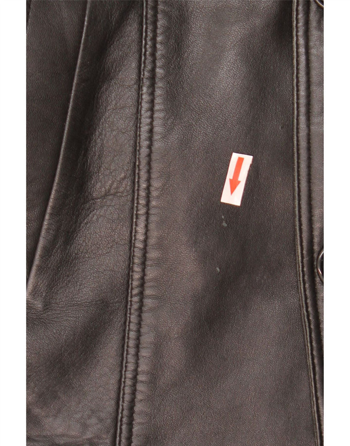 MDM Herren Lederjacke UK 38 Mittelschwarzes Leder