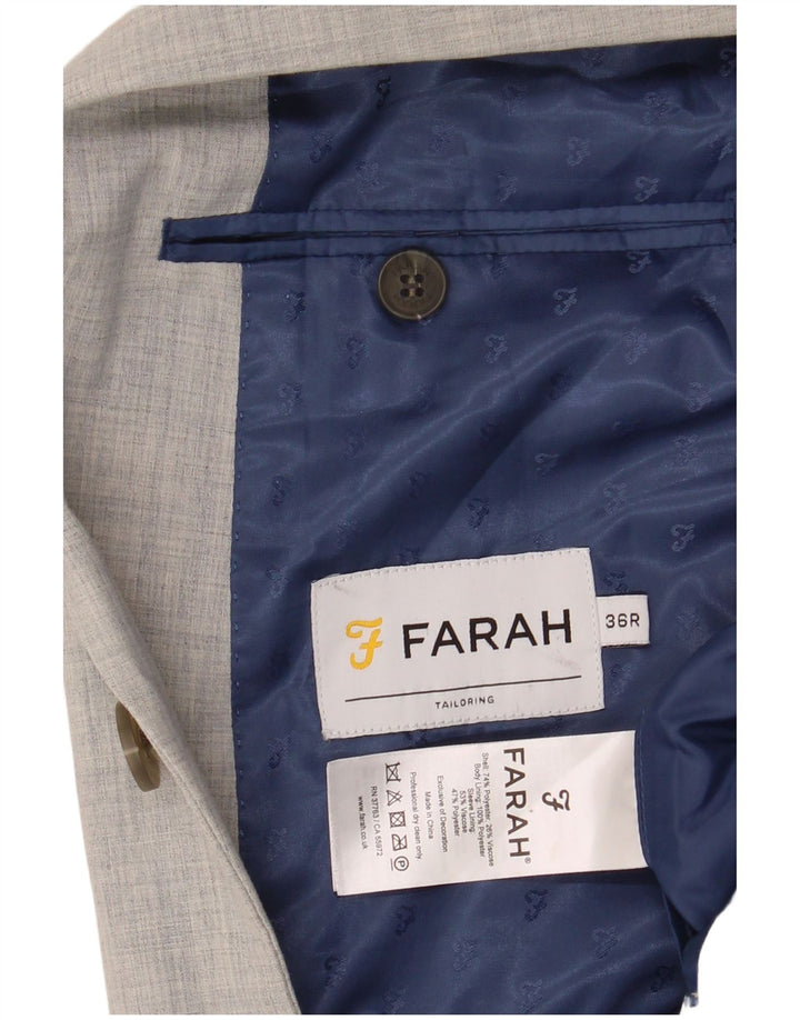 Farah Herren-Blazer mit 2 Knöpfen, Größe S, UK 36, Grau, Polyester