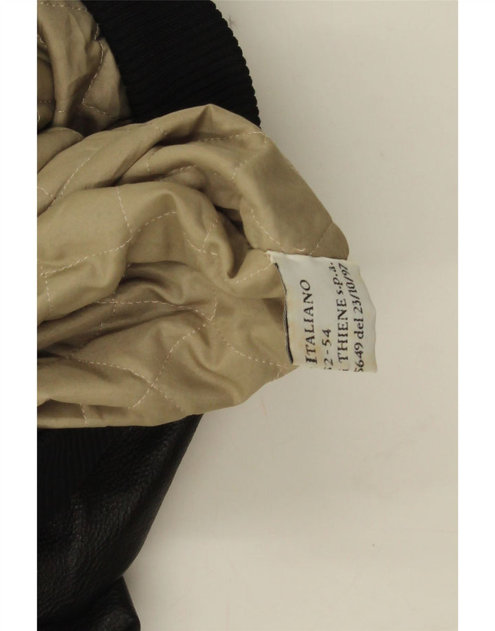 Esercito Herren Militärlederjacke IT 52/54 XL Schwarzes Leder