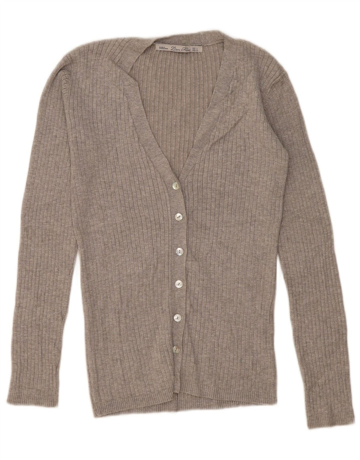 Zara Damen-Cardigan-Pullover UK 14 Large Grau