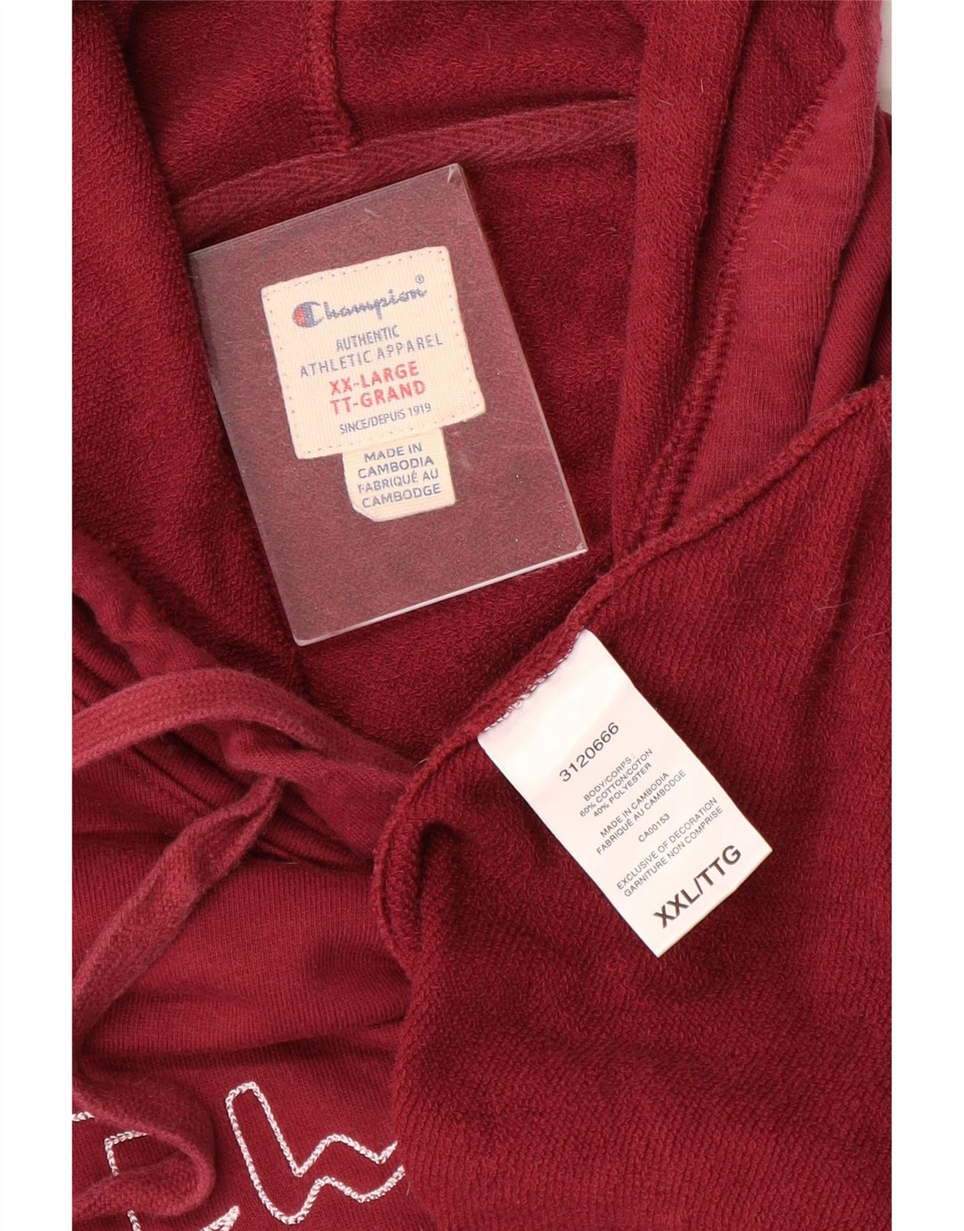 CHAMPION Herren-Kapuzenpullover mit Grafik, 2XL, kastanienbraune Baumwolle