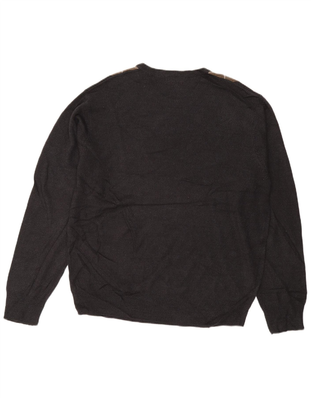 DOCKERS Herren-Pullover mit Rundhalsausschnitt, Größe L, Grau, Argyle/Diamant-Acryl