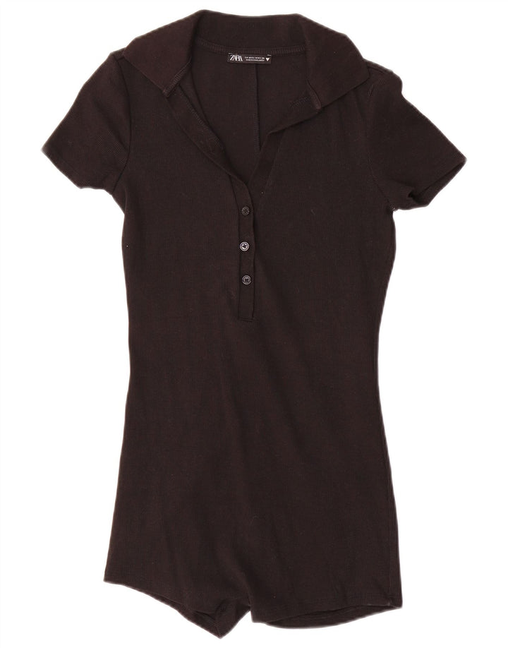 Zara Damen Playsuit UK 12 Medium Schwarz