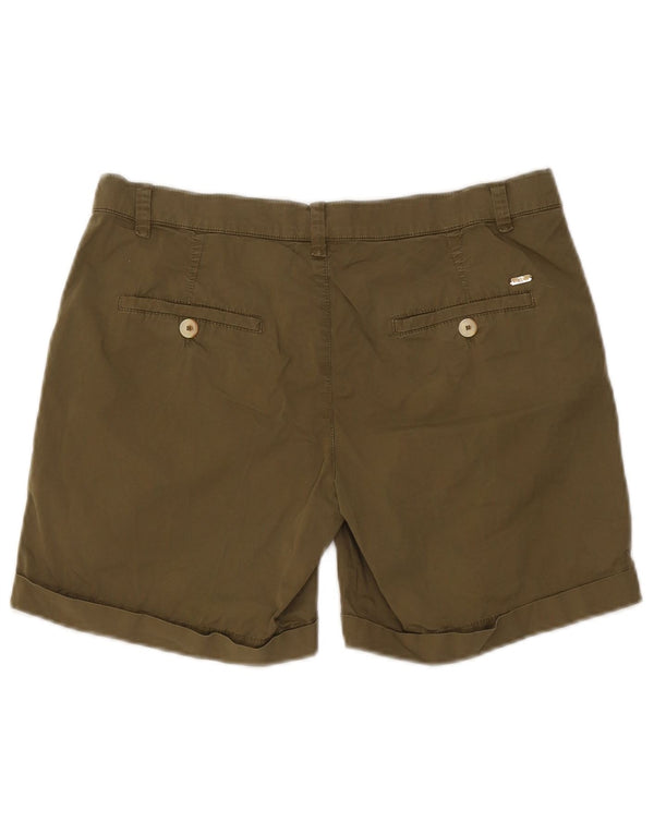 Massimo Dutti Damen-Chinoshorts mit lässiger Passform, EU 38, Größe S, W28, Khaki, Baumwolle