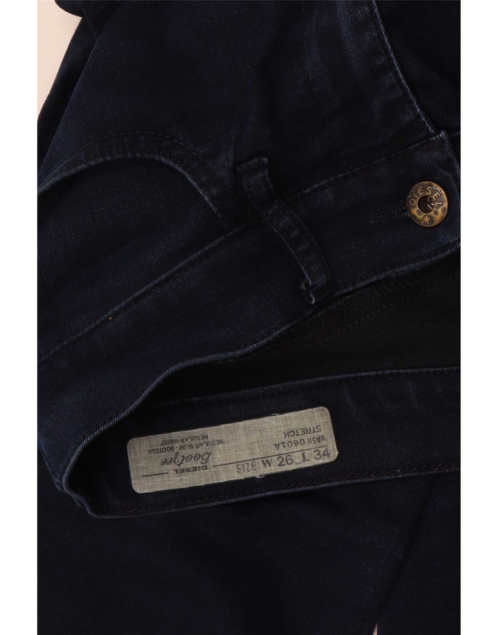 Diesel Damen Bootzee Regular Slim Bootcut Jeans W26 L34 Marineblaue Baumwolle