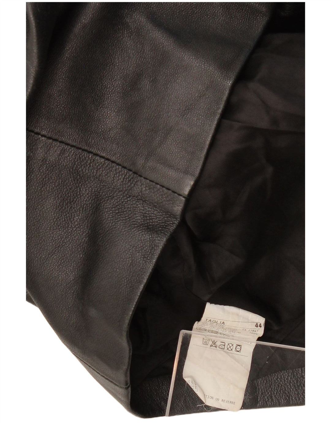 SISLEY Damen-Blazerjacke aus Leder mit 2 Knöpfen, IT 44, mittelschwarzes Leder