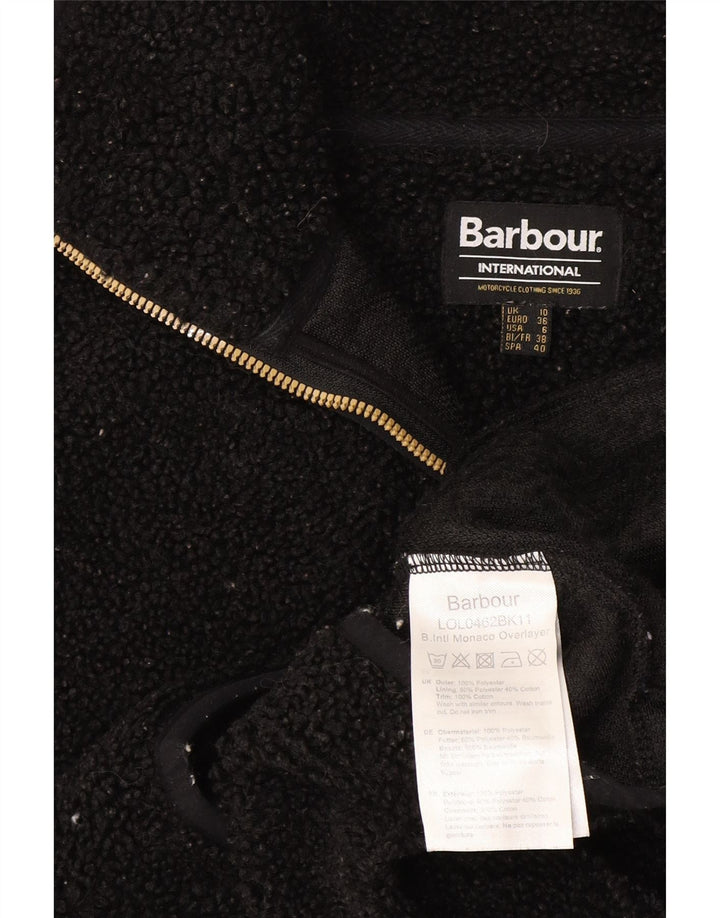 Übergroße Fleecejacke für Damen von Barbour, UK 10, Größe S, Schwarz, Polyester
