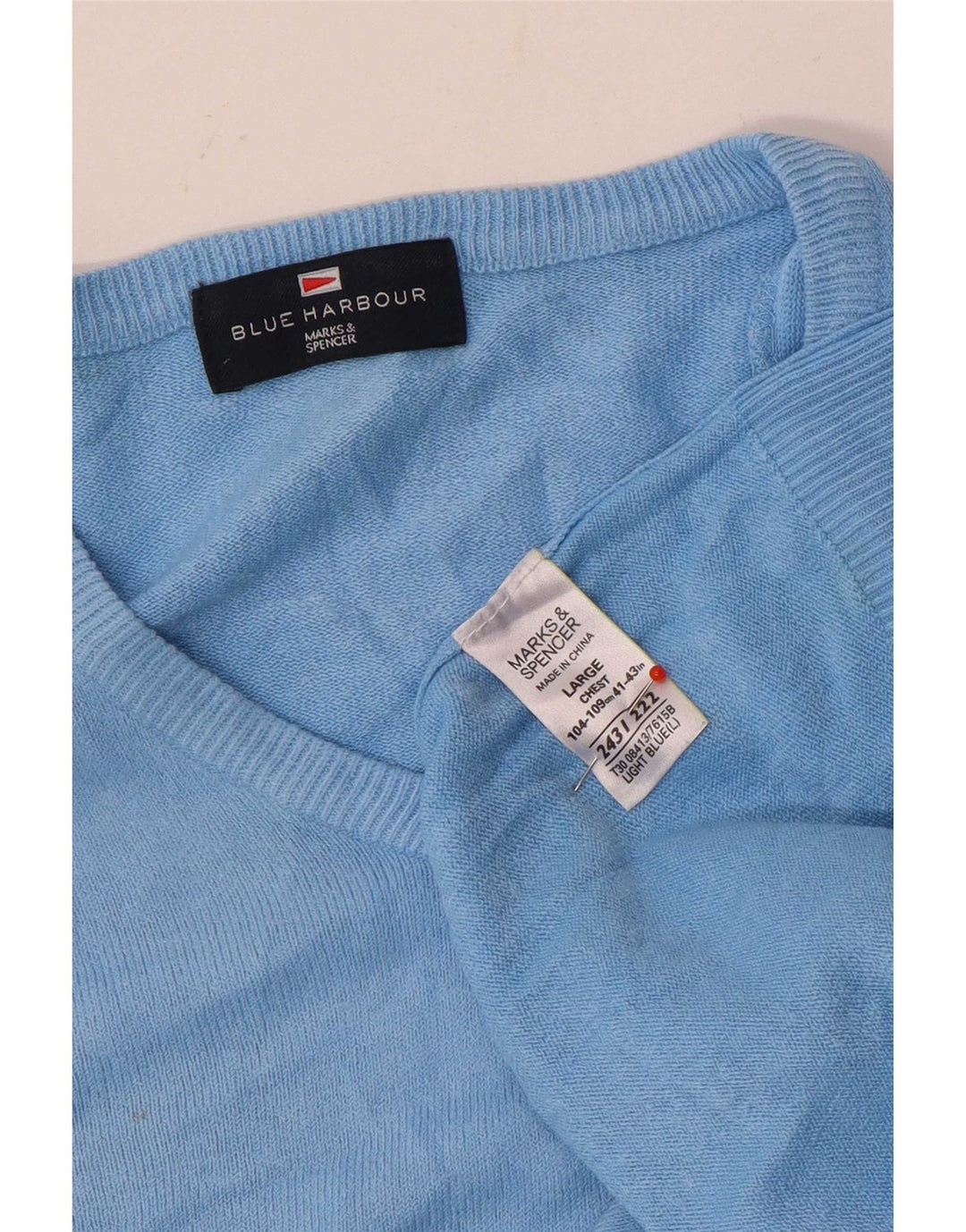 Marks & Spencer Herren-Pullover „Harbor“ mit V-Ausschnitt, groß, Acryl, Blau