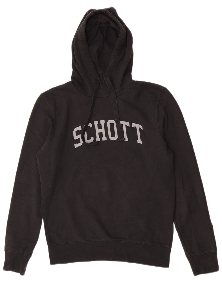 Schott Herren-Kapuzenpullover mit Grafik, Größe S, Schwarz, Baumwolle