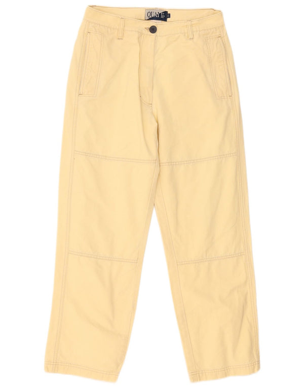 Vintage Damen Chinohose mit hoher Taille, Größe 44, mittelgroß, W30, L28, Gelb