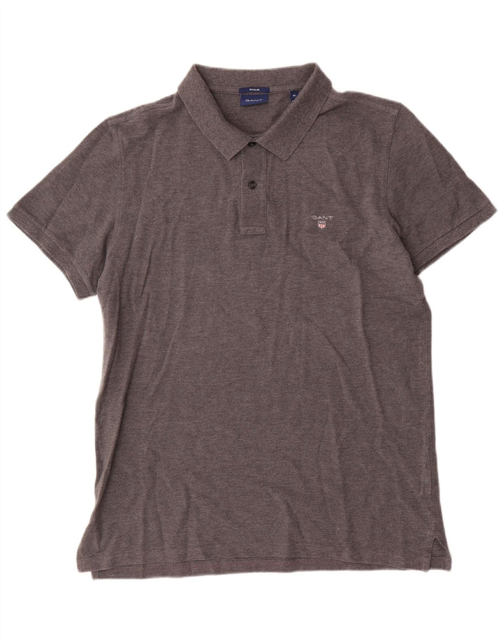 Gant Herren-Poloshirt mit normaler Passform, XL, graue Baumwolle
